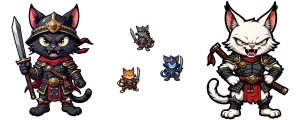 fixes gatos guerreiros e o seu esquadrão de bonecos
