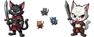 fixe gatos guerreiros reis e seus peões