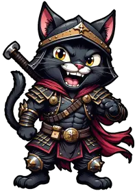 железный шлем и боевой клич черного кота-воина