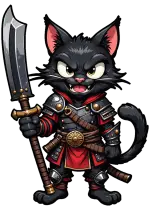 la zanna e la lama del gatto guerriero nero