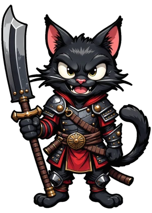 la zanna e la lama del gatto guerriero nero