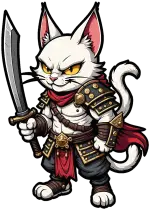la lama risoluta del guerriero gatto bianco
