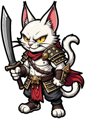 la cuchilla firme del gato guerrero blanco