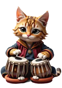 bu asil kedi ritmik bir tabla solosı çalıyor