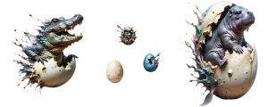 an aquatic hatch of bizarre animals