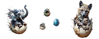 impossible animals hatch with a vibrant splash