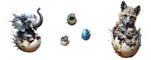 impossible animals hatch with a vibrant splash