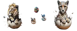 a hatch uniting predator and prey animals