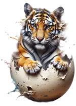 una feroce tigre nasce da un tizzone fratturato