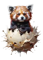 çilli bir kızıl panda göksel bir karışımdan doğar
