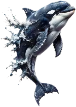 dove la mareggiata si infrange, un'orca nasce