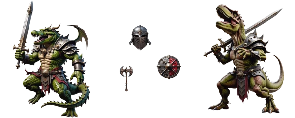 angry animal gladiators contest the white void's arms