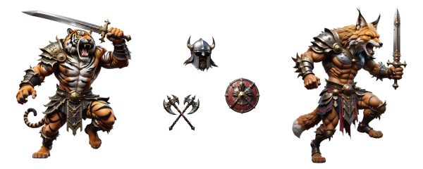 angry animal gladiators face an equal offering