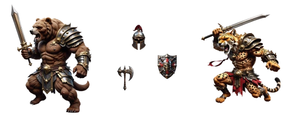 an armored truce for angry animal gladiators