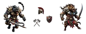 angry animal gladiators claw versus tusk