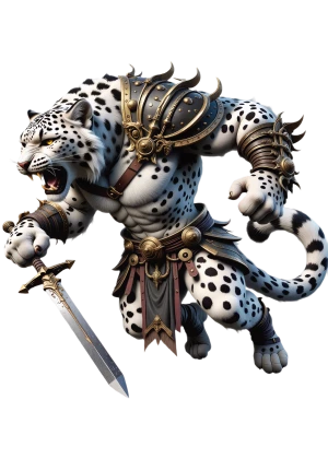 un gladiatore arrabbiato, la furia incandescente del leopardo delle nevi