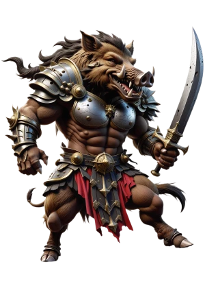 dişleri ve çeliğiyle saldıran öfkeli gladyatör yaban domuzu serbest bırakıldı