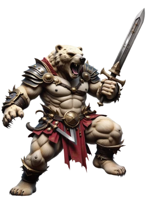 orso polare arrabbiato gladiatore ruggendo tuono artico