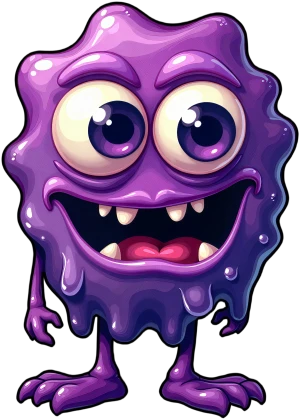 la sghignazzata sonora bavosa del mostro gelatina viola